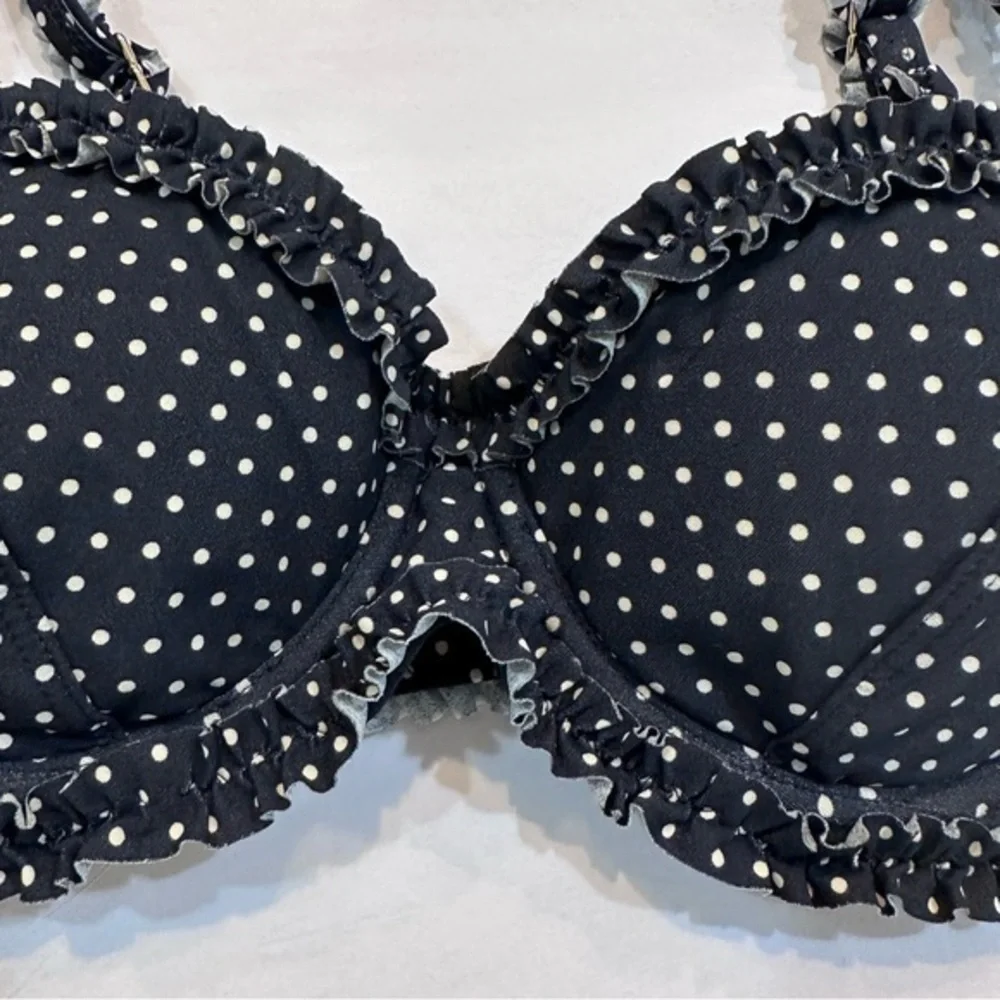 Tory Burch Polka Dot Underwire Bikini Swim Top Navy Blue Size‎ XS